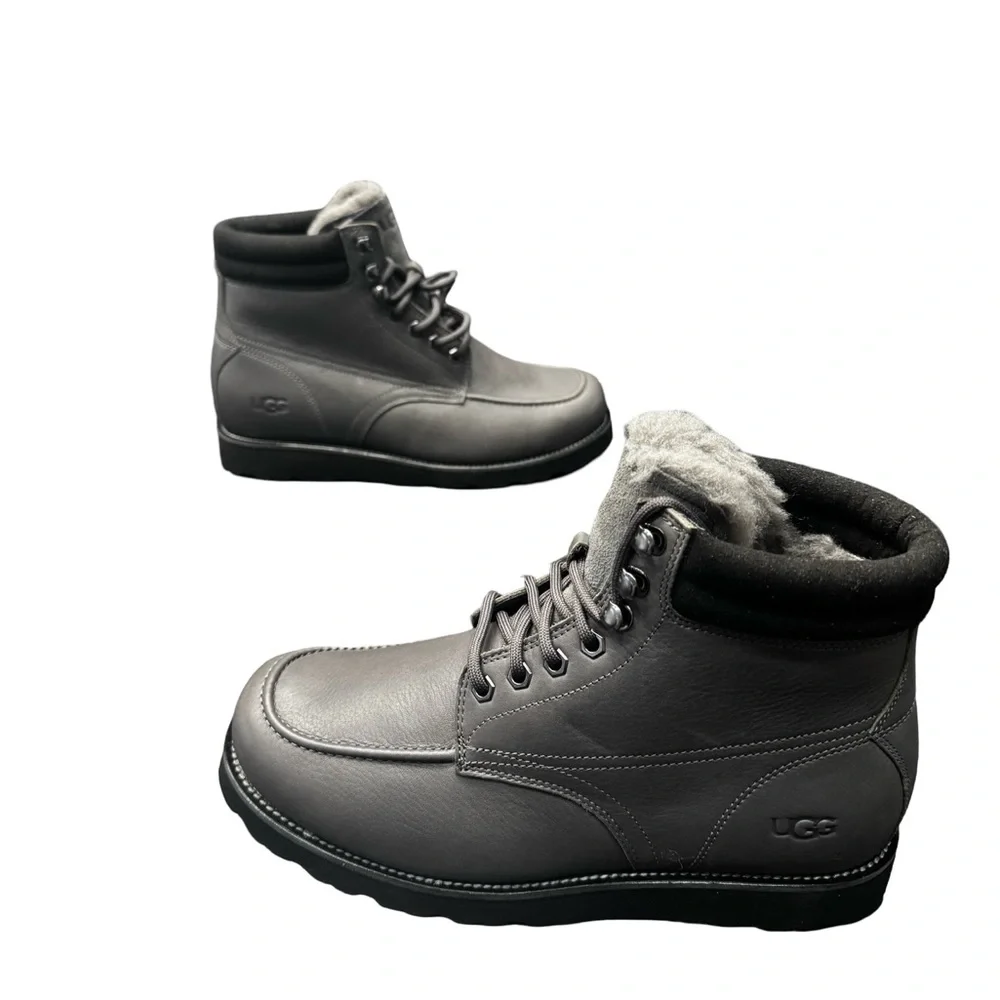UGG Bayblock Mens 9 Black Suede Winter Boots Sample Rare Cold Weather